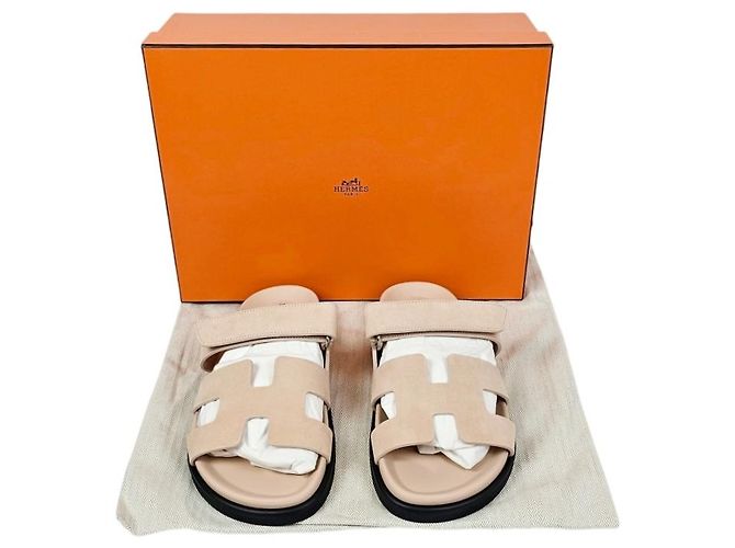 Hermès Sandali Chypre Ciabatte Donna Beige Nude - vista 16