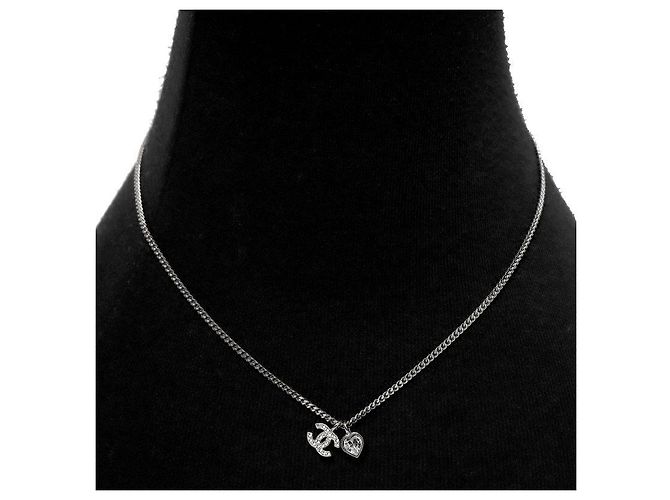 Chanel Cubic Heart CC Silver Halskette - Ansicht 5