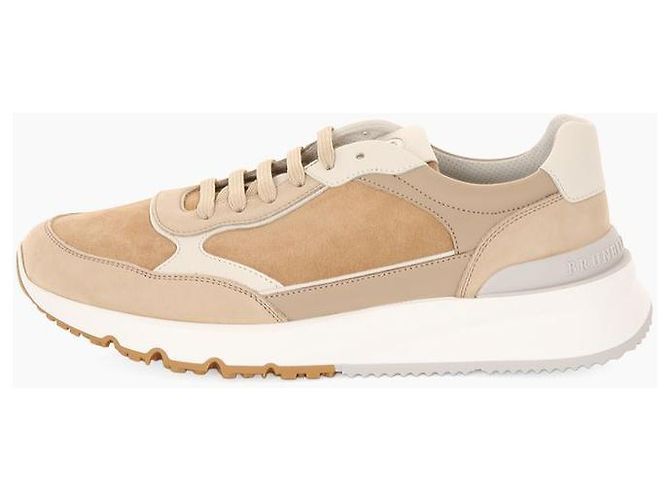 Brunello Cucinelli Sneakers in pelle nubuck e camoscio - vista 3