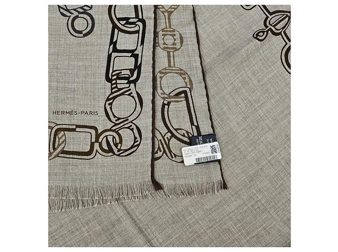 Hermès Lenço retangular de cashmere e seda - vista 10
