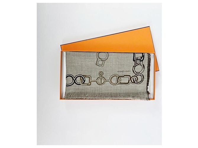 Hermès Lenço retangular de cashmere e seda - vista 11