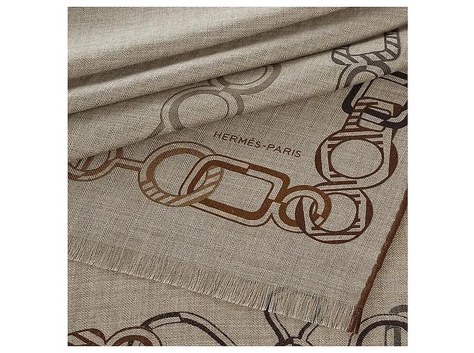 Hermès Lenço retangular de cashmere e seda - vista 3