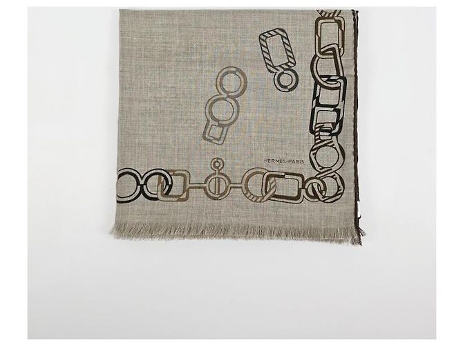 Hermès Lenço retangular de cashmere e seda - vista 5