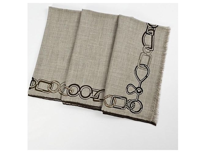 Hermès Lenço retangular de cashmere e seda - vista 7
