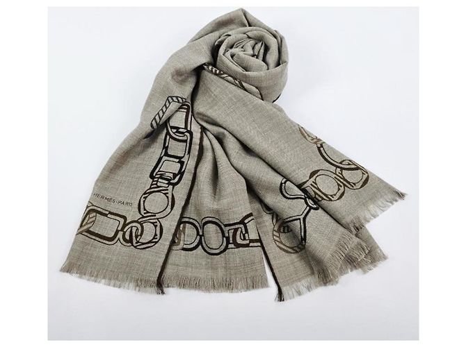 Hermès Lenço retangular de cashmere e seda - vista 8