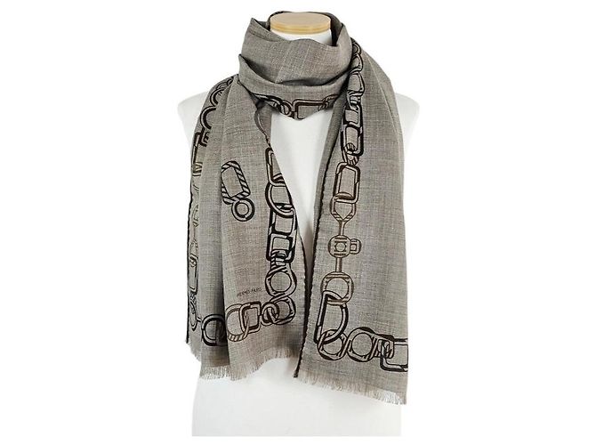 Hermès Lenço retangular de cashmere e seda - vista 9