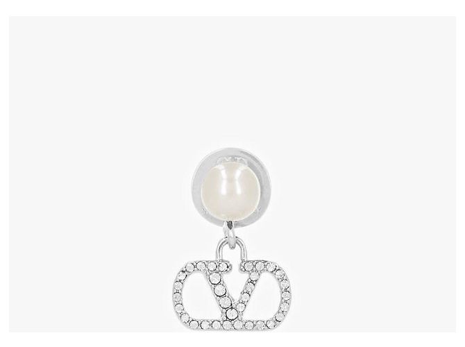 Valentino Orecchini a goccia Garavani Logo Crystal Pearl - vista 2