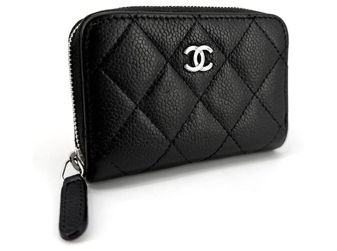 Chanel Caviar Silver Zip Card Holder - view 2