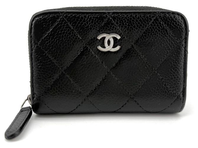 Chanel Caviar Silver Zip Card Holder - view 3