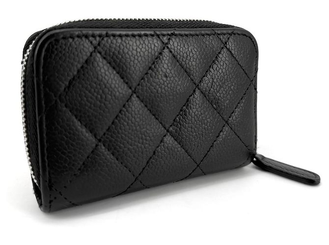 Chanel Caviar Silver Zip Card Holder - view 4