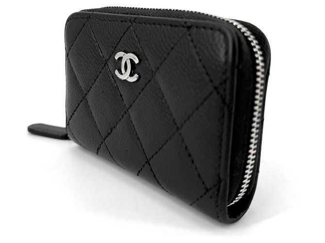 Chanel Caviar Silver Zip Card Holder - view 5