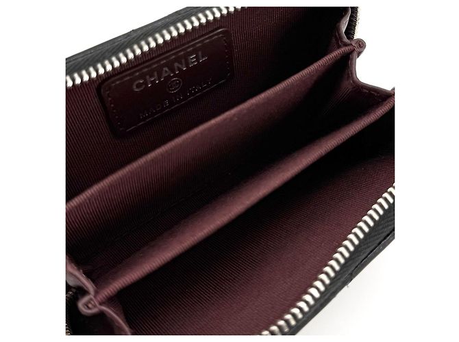 Chanel Caviar Silver Zip Card Holder - view 7