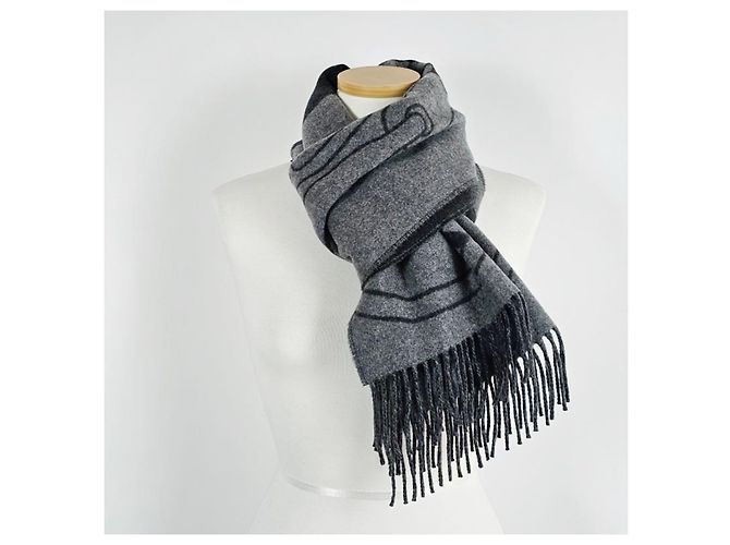 Sciarpa Hermès in cashmere Antracite - vista 10