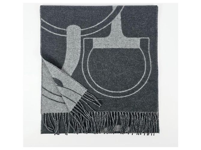 Sciarpa Hermès in cashmere Antracite - vista 5