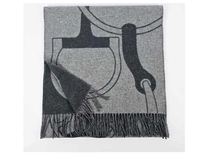 Sciarpa Hermès in cashmere Antracite - vista 6