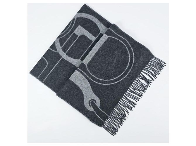 Sciarpa Hermès in cashmere Antracite - vista 7
