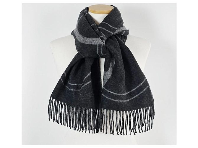 Sciarpa Hermès in cashmere Antracite - vista 9
