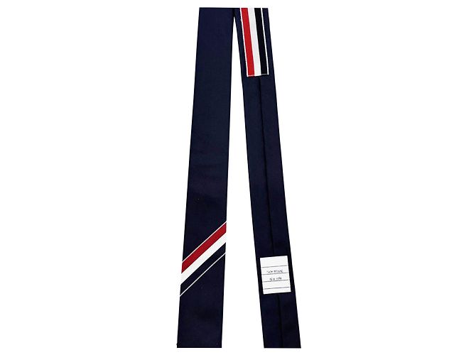 Thom Browne Wollkrawatte gestreift Navy - Ansicht 3