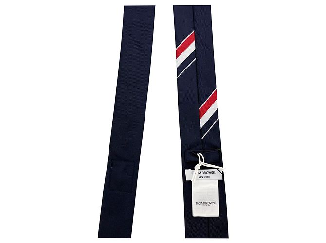Thom Browne Wollkrawatte gestreift Navy - Ansicht 4