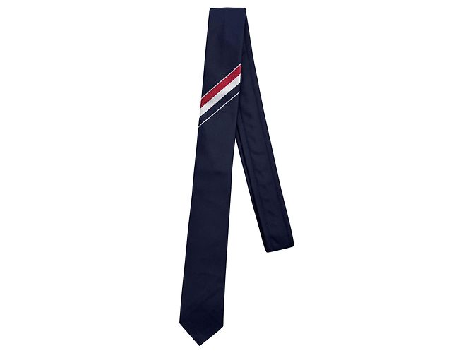 Thom Browne Wollkrawatte gestreift Navy - Ansicht 5