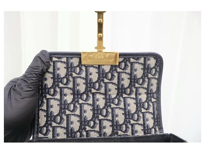 Dior Borsa a spalla Box Montaigne in jacquard Oblique - vista 14