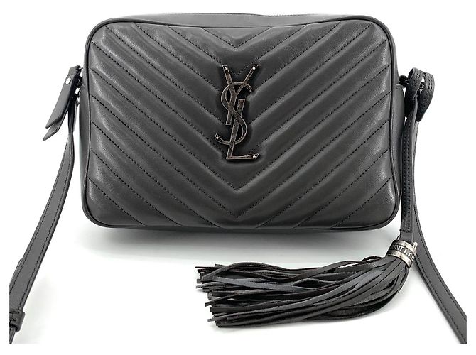 Autre Marque SAINT LAURENT Borsa a tracolla Camera Grigia in pelle - vista 2