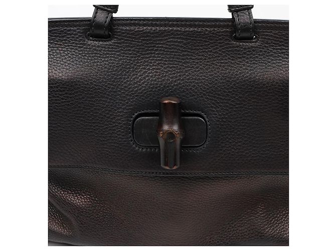 Bamboo Gucci Borsa a tracolla in pelle con chiusura in bambù Nera - vista 3