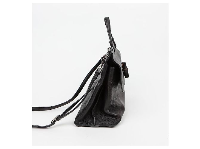 Bamboo Gucci Borsa a tracolla in pelle con chiusura in bambù Nera - vista 8