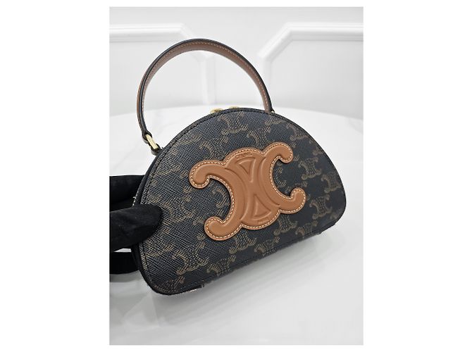 Céline Triomphe Canvas Half Moon - vista 7