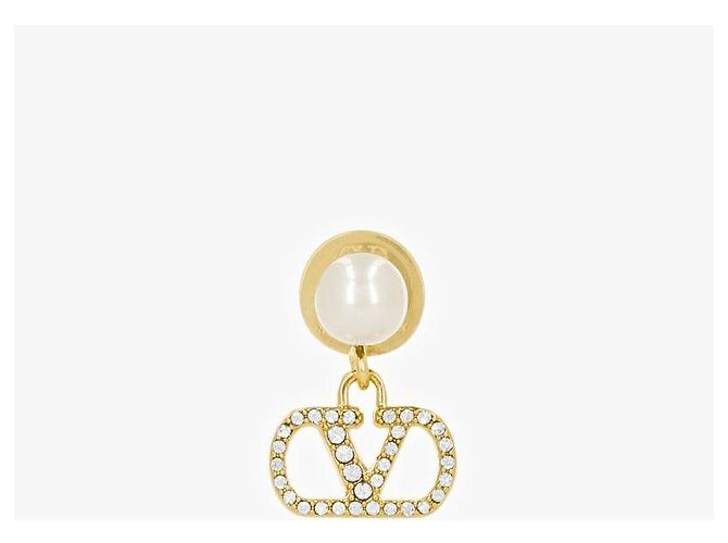 Valentino Orecchini a goccia Garavani Logo Crystal Pearl - vista 2