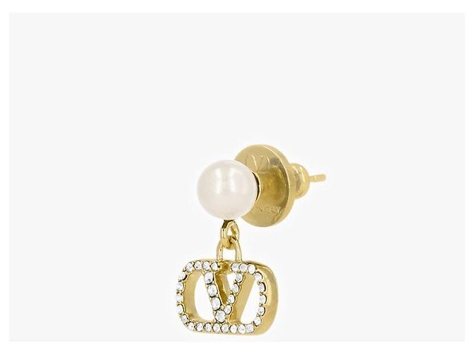 Valentino Orecchini a goccia Garavani Logo Crystal Pearl - vista 4