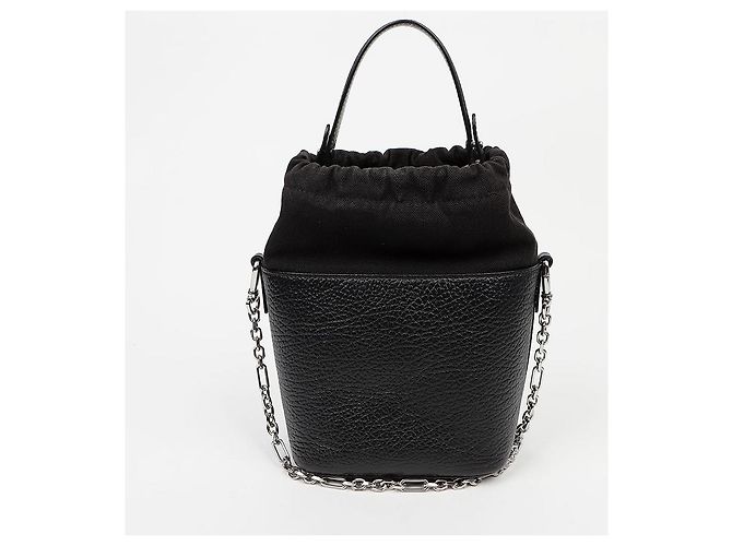 Maison Martin Margiela Picca borsa secchiello in pelle nera - vista 3
