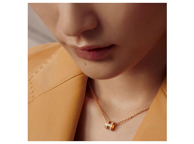 Hermès Collana Mini Pop da donna Maron Glace Yellow Gold - vista 3