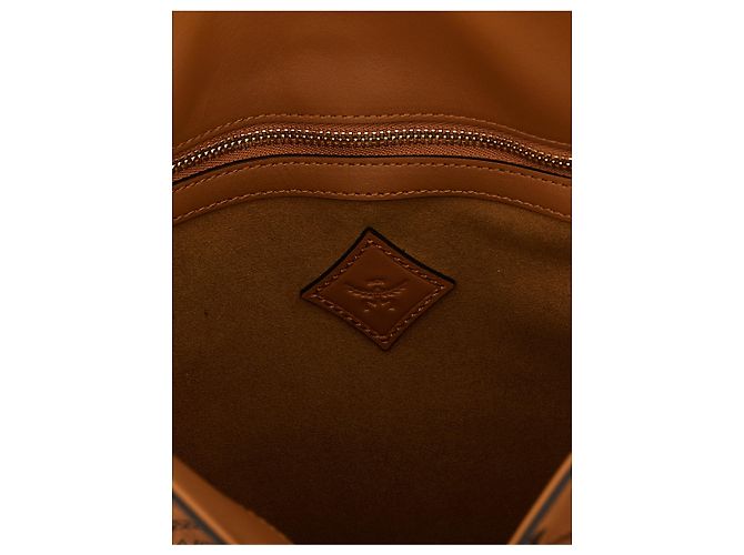 MCM Borsa a tracolla in polietilene marrone - vista 4