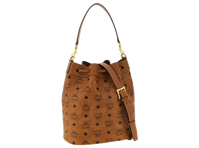 MCM Borsa a tracolla in polietilene marrone - vista 2