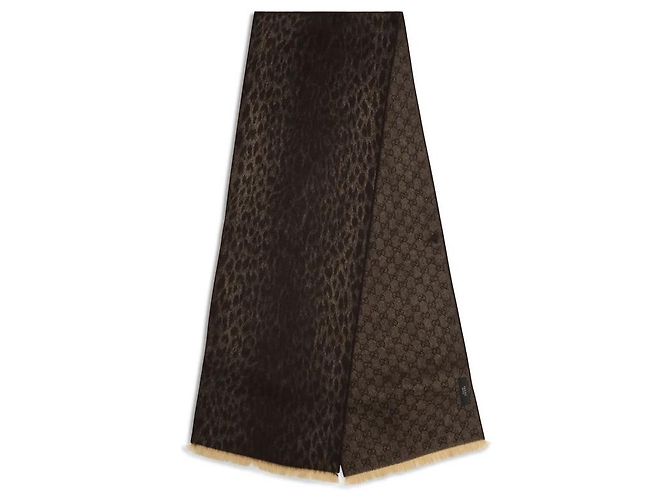 Gucci Sciarpa Oves Aries in lana marrone - vista 2