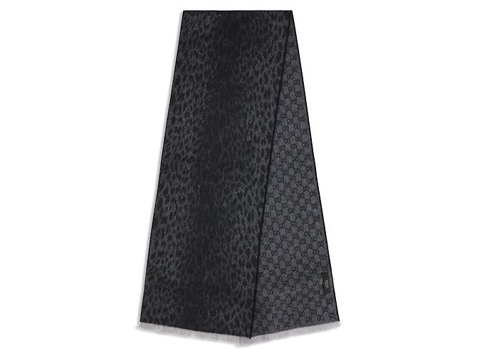 Gucci Sciarpa Oves Aries in lana grigia - vista 2