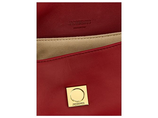 Jacquemus Borsa a tracolla in pelle di agnello rossa - vista 4