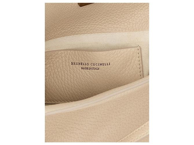 Brunello Cucinelli Borsa in pelle nubuck beige - vista 4