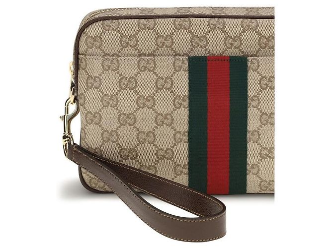 Gucci Borsa a tracolla in tessuto beige - vista 3