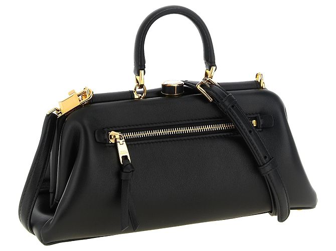 Dolce & Gabbana Borsa a mano in pelle di agnello nera - vista 2