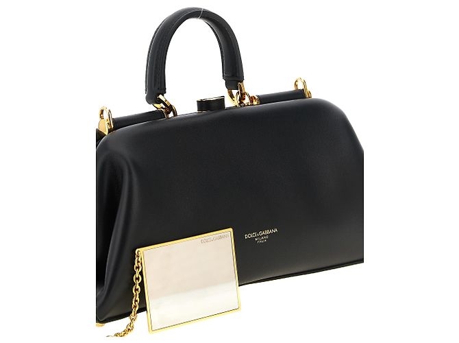 Dolce & Gabbana Borsa a mano in pelle di agnello nera - vista 3