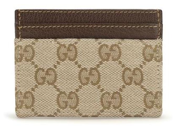 Gucci GG Monogram Kartenhalter Beige Stoff - Ansicht 2