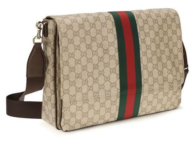 Gucci Borsa a tracolla in tessuto beige - vista 2