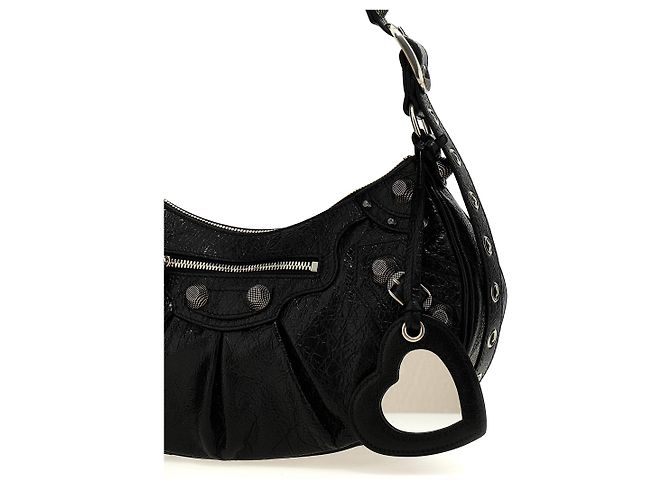 Balenciaga Borsa a tracolla in pelle di agnello nera - vista 3