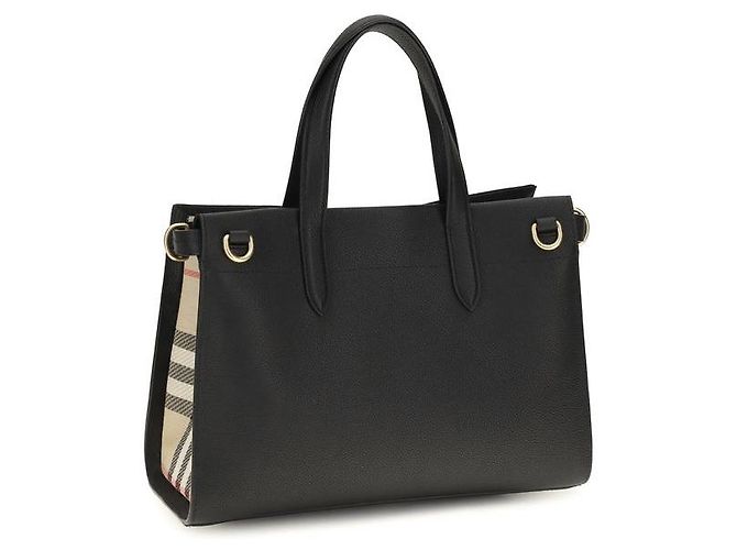 Borsa tote Burberry Cotswolds Check nera - vista 3