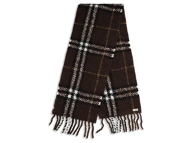 Burberry Sciarpa in alpaca Vicugna Pacos marrone - vista 2