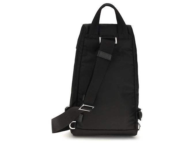 Zaino Prada Triangle Logo in Re-Nylon nero - vista 2