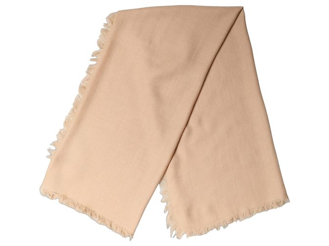Dolce & Gabbana Stola sciarpa in pizzo da uomo in lana e seta beige con frange - vista 2