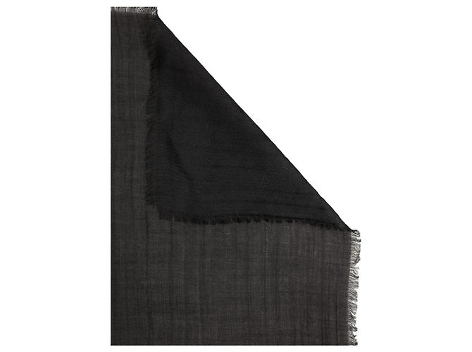Dolce & Gabbana Sciarpa Stole in Pizzo da Uomo in Lana e Seta Nera con Frange - vista 4